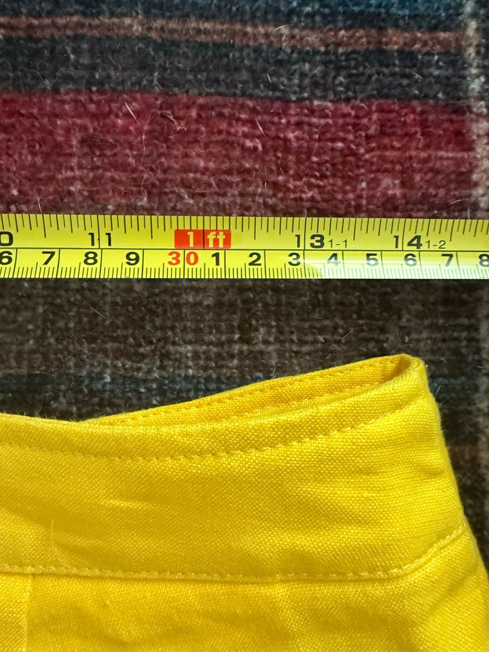 Yellow Linen Pleated Pants - Picture 6 of 9